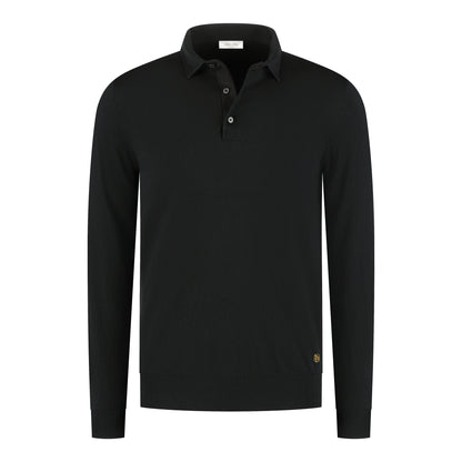 Poloshirt Long Sleeve Black