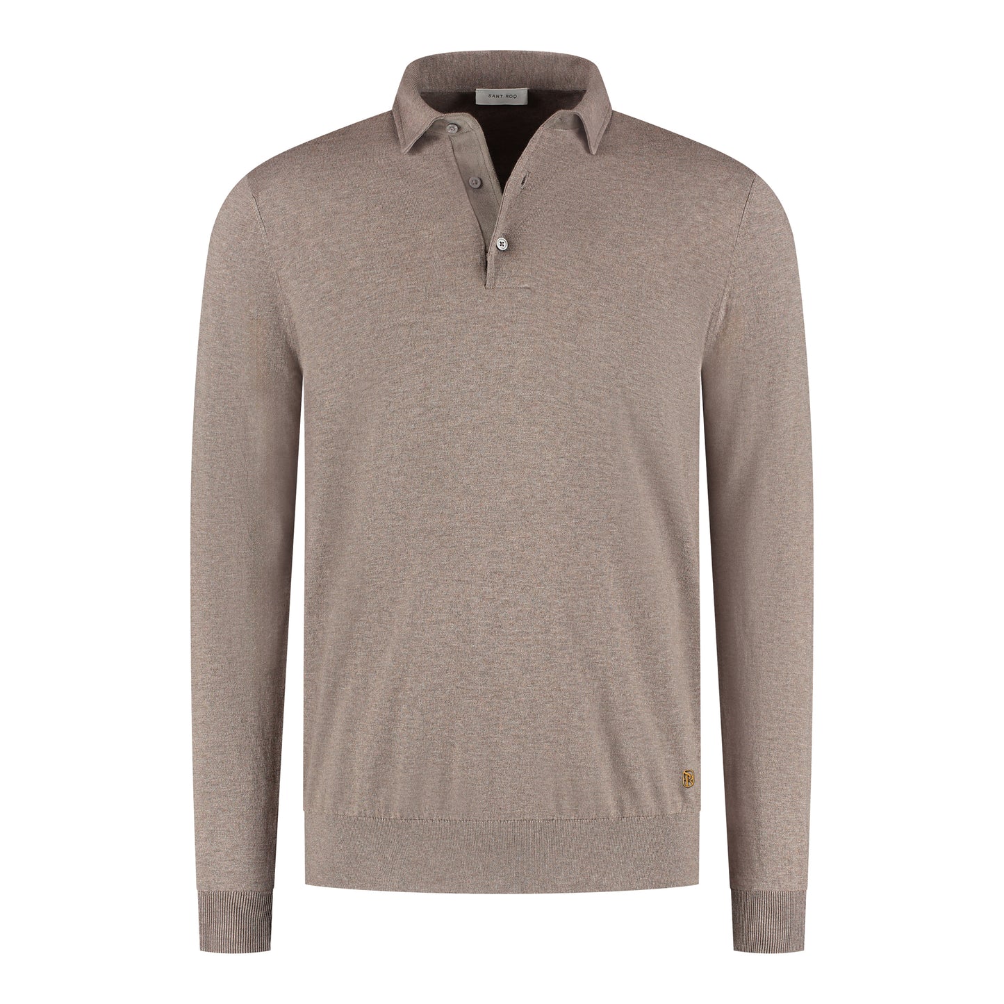 Poloshirt Long Sleeve Taupe
