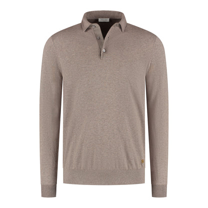 Poloshirt Long Sleeve Taupe