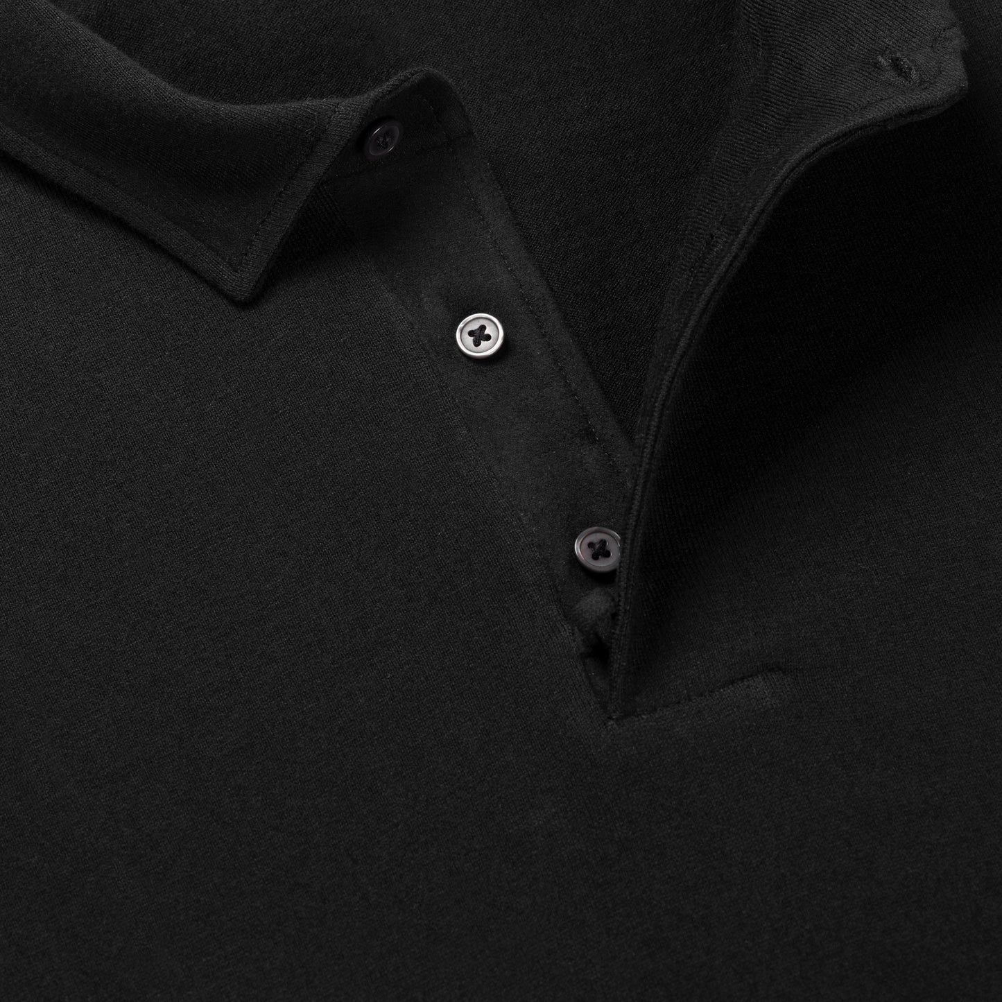 Poloshirt Long Sleeve Black