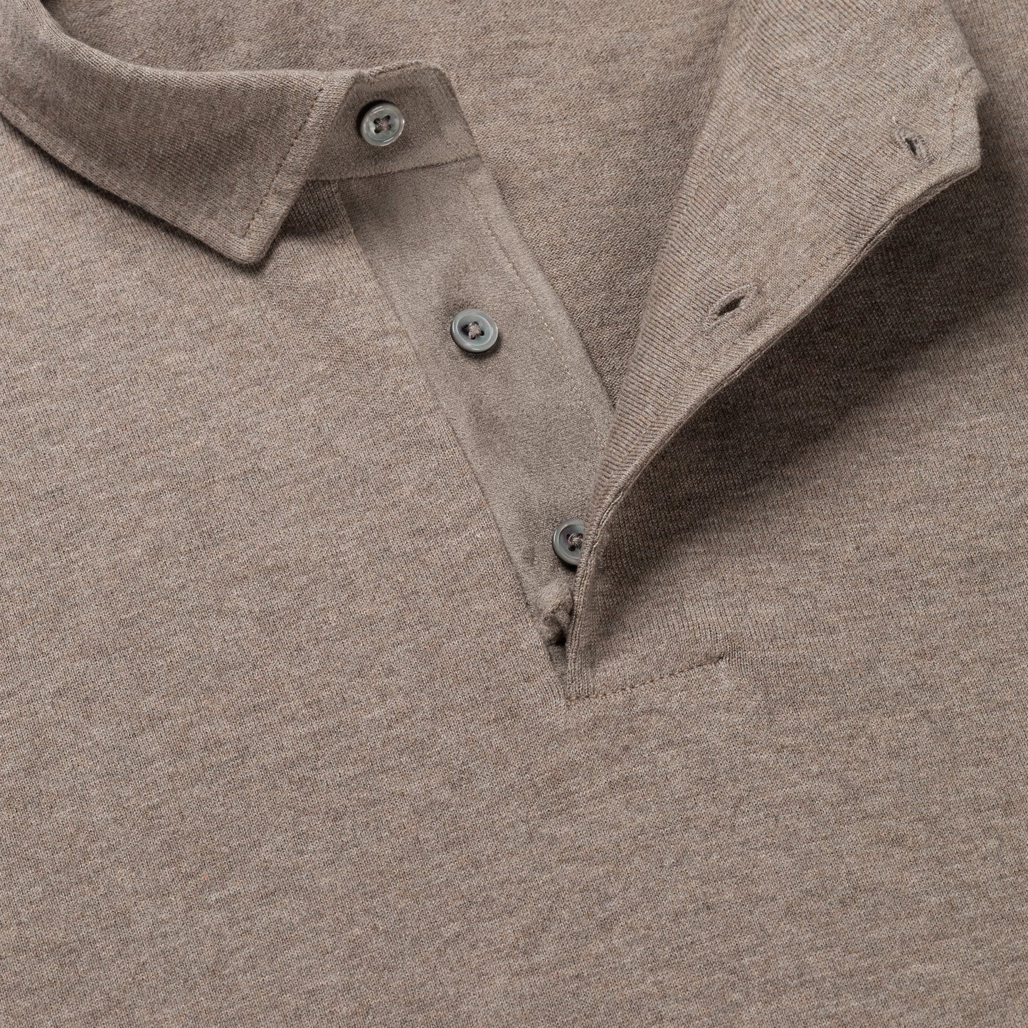 Poloshirt Long Sleeve Taupe